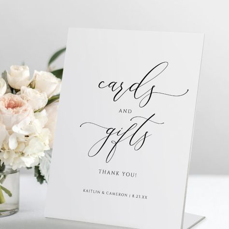 Wedding Bridal Shower Cards & Gifts Pedestal Sign Wedding Card Box Sign, Card Box Sign, Wedding Gift Table Signs, Gift Table Wedding, Wedding Signature Drinks, Gift Table Signs, Bar Menu Wedding, Shower Cards, Bridal Shower Cards