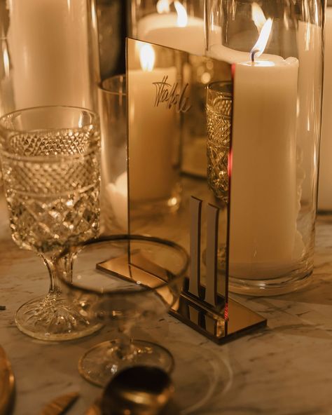 ...gold mirror table number matching the table top aesthetics.. . . Photo: @fabriziosimoneen Brass Mirror, Number Matching, Table Number, Gold Mirror, Table Numbers, The Table, Table Decor, Wedding Table, Mirror Table