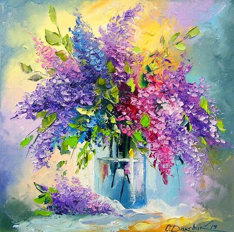 Lilac Oil, Lilac Art, Lilac Painting, Pastel Sec, Bright Paintings, Spring Art, Painting Flowers, Arte Floral, Kiev