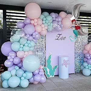 Mermaid Balloon Garland, Mermaid Balloons, Sea Girl, Balloons Arch, Girls Birthday Party Decorations, Little Mermaid Birthday, Bubble Balloons, Birthday Party Balloon, Mermaid Birthday Party