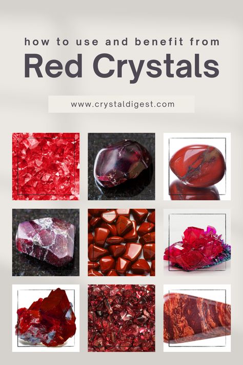 Discover the powerful benefits of incorporating red crystals into your life. Known for their vitality and passion, red crystals energize and ground, boosting motivation and vitality. From garnet to red jasper, these stones stimulate the root chakra, fostering courage, strength, and a deeper connection to the physical world. Embrace the fiery energy of red crystals to ignite your inner flame and embark on a journey of self-discovery and empowerment. Red Agate Crystal Meaning, Red Crystals Aesthetic, Red Crystals Stones, Crystal Benefits, Fire Energy, Strong Emotions, Red Meaning, Crystal Uses, Prime Colors