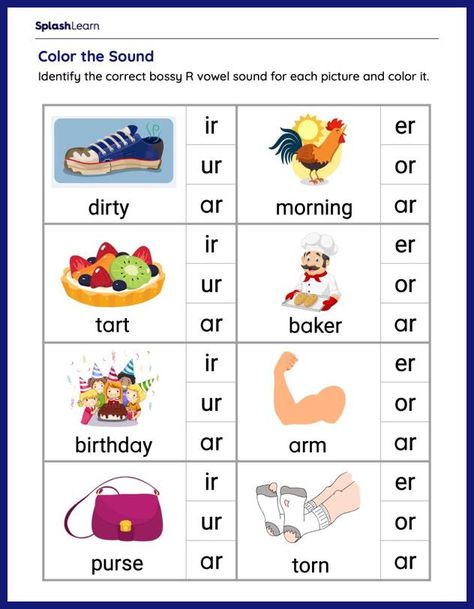 R Controlled Vowels Worksheets, Vowels Worksheet, Er Ir Ur, R Controlled Vowels, Dimensional Analysis, Ela Worksheets, Vowel Worksheets, Chemistry Worksheets, Vowel Sound