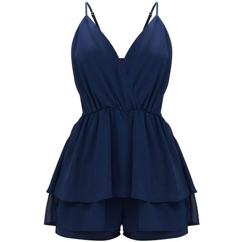 Navy Frill Layer Playsuit ($50) ❤ liked on Polyvore featuring jumpsuits, rompers, navy blue romper, ruffled rompers, navy rompers, blue romper and blue rompers Navy Blue Romper, Clear Strap Heels, Navy Romper, Culotte Jumpsuit, Blue Romper, Ruffle Romper, Playsuit Romper, Sleeveless Jumpsuits, Sleeved Romper