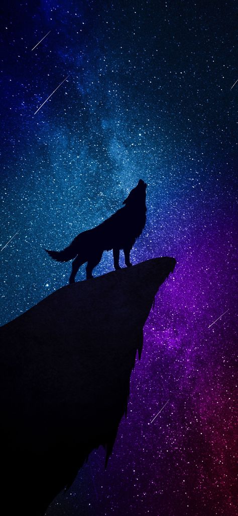 Wolf Shadow Drawing, Night Sky Silhouette Painting, Wolf Painting Easy, Wolf Painting Acrylic Easy, Wolves Painting Acrylic, Winter Wolves, Shadow Drawing, Wolf Silhouette, Wolf Artwork