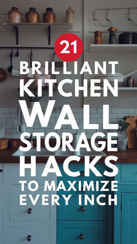 21 Brilliant Kitchen Wall Storage Hacks to Maximize Every Inch! Utilizing Wall Space, Creative Shelving Ideas, Organized Spaces, Creative Shelving, Kitchen Wall Storage, Innovative Kitchen, Pantry Essentials, Shelving Ideas, Drawer Space