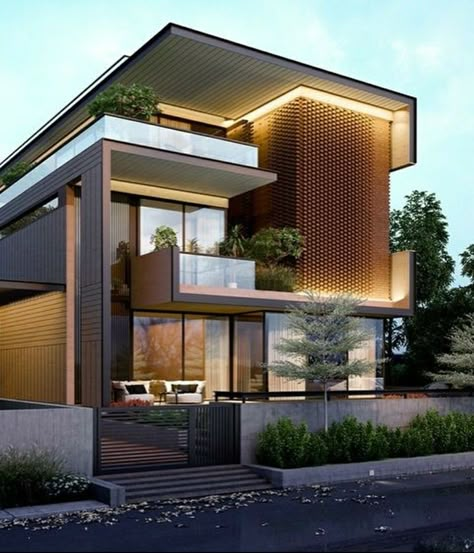 Villa Elevation Modern Luxury, Bungalow Facade Design, Luxury Facade Design, Luxury Villa Design Exterior, Luxury House Facade, Luxury Facade, Bungalow Facade, Facade Ideas, Home Designs Exterior