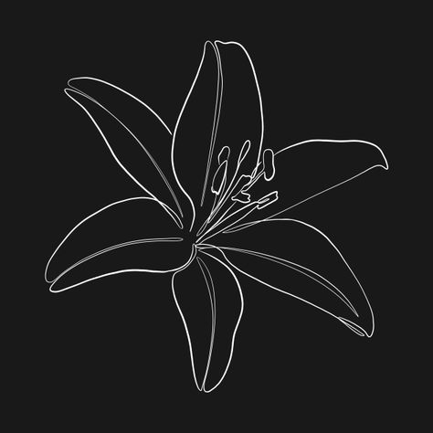 Lilly Line Tattoo, Lily Flower Fine Line Tattoo, Tiger Lily Line Art, Stargazer Lily Fine Line Tattoo, Lily Flower Outline Tattoo, Tiger Lily Outline, Simple Lily Tattoo Outline, Fire Lily Drawing, Lily Logo Design Ideas