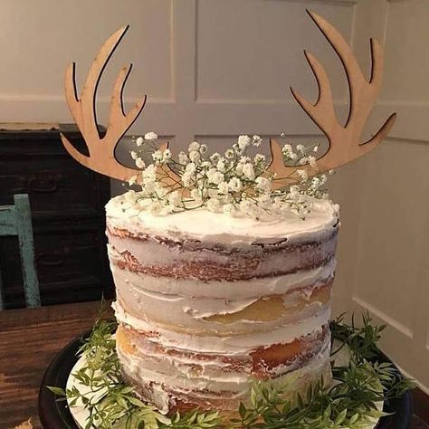 Antler Cake Topper, Hunting Wedding Cake Ideas, Deer Themed Food Ideas, My Deer One Birthday, Deer Theme Baby Shower Ideas, Deer Themed Baby Shower Girl, Oh Deer Baby Shower Ideas, Hunter Baby Shower Theme, Woodland Girl Baby Shower Theme