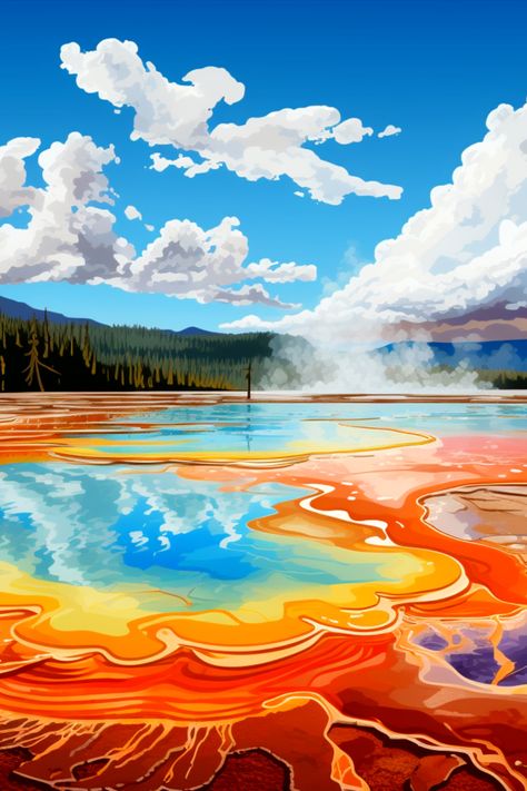 Grand Prismatic, Yellowstone. Grand Prismatic, Simple Man, A Mouse, Mouse Pad, National Park, National Parks, For Sale