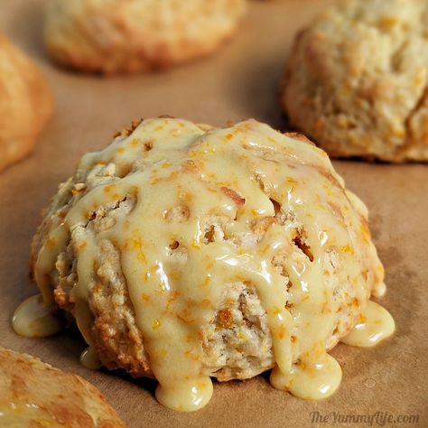 Scuffins Recipe, Orange Cream Scones, Drop Scones Recipe, Orange Scones Recipe, Panera Copycat, Bread Head, Baking Scones, Drop Scones, Scones Recipe Easy