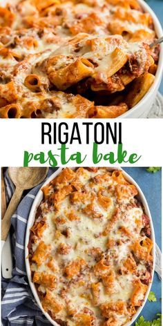 This Rigatoni Pasta Bake is a hearty and comforting casserole made up meat sauce, rigatoni pasta and cheese! Meal prep and freezer friendly ground beef casserole.  #pasta #casserole #dinner #recipe #groundbeef #beef Rigatoni Pasta Bake, Casserole Pasta, Pasta And Cheese, Rigatoni Recipes, Pasta Casserole Recipes, Baked Rigatoni, Rigatoni Pasta, Freezer Meal Prep, Baked Pasta Recipes