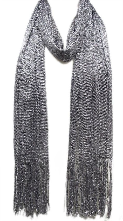 Metallic Mesh Scarf - Silver - CN113V7QYIX - Scarves & Wraps, Fashion Scarves  #Scarves #Wraps #fashionscarves #fashion #style #Fashion Scarves Scarf Mockup, Mesh Scarf, Evening Scarf, Metallic Mesh, Pashmina Wrap, Sheer Scarf, Tassel Scarf, Wrap Shawl, Large Scarf