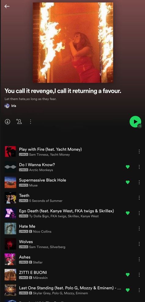 Songs Everyone Knows Playlist, Spotify Playlists Links, Revenge Songs Playlist, Revenge Playlist Names, Eminem Playlist Names, Hot Playlist Names, Revenge Playlist, Pov Playlists, Playlists To Make