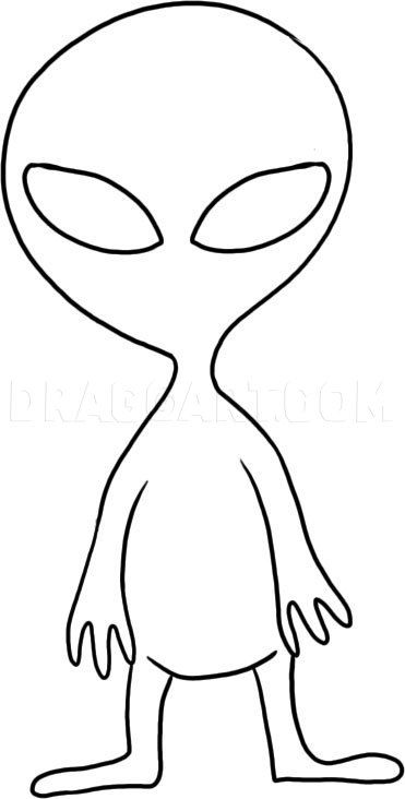 How To Draw Alien, Easy Alien Drawings, How To Draw Aliens, Cartoon Alien Drawing, Alien Drawing Easy, Alien Outline, Ufo Drawing, Alien Artist, Spaceship Drawing