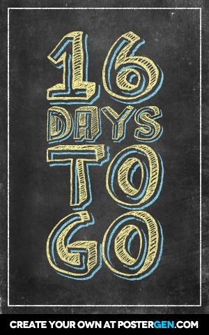 16 days    to    go Birthday Countdown, Go Wallpaper, Day Countdown, Birthday Wishes, Chalkboard, Create Your Own, Birthday, Travel, Quick Saves