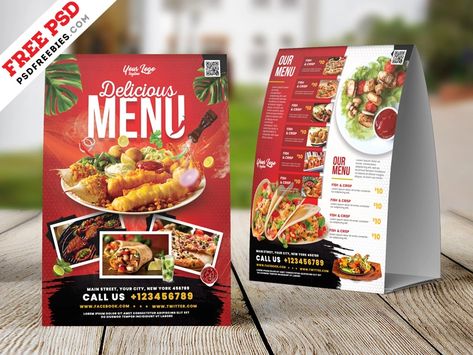 Menu Design Inspiration, Menu Table, Menu Flyer, Fast Foods, Food Banner, Design Restaurant, Food Menu Design, Table Tents, Unique Restaurants