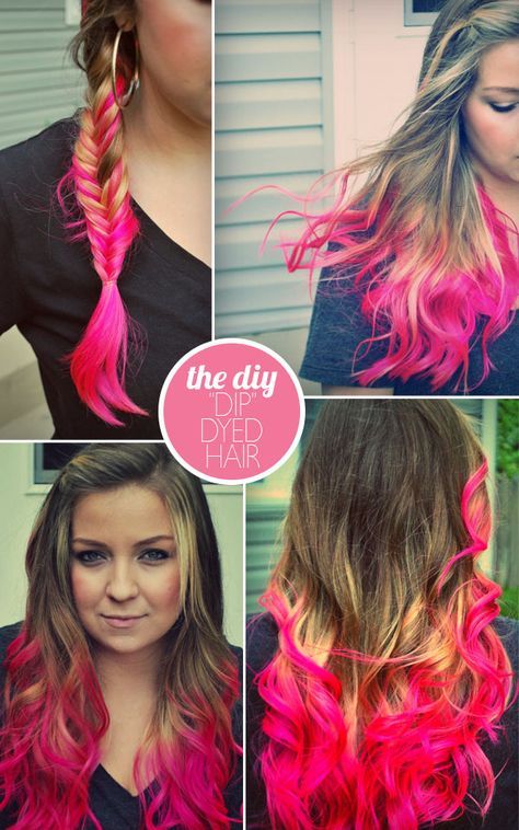 Hey Wanderer: the DIY: "DIP" DYED HAIR || I actually want to do this (just on my tips)! Maybe college? Diy Hair Dye, Dip Dye Hair, Dye Hair, Hair Chalk, Dip Dyed, Kool Aid, Hair Envy, Dip Dye, Women Hairstyles