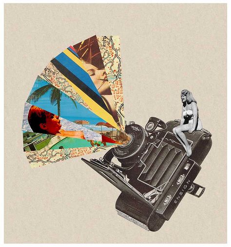 Camera Colors - Sammy Slabbinck Camera Collage, Sammy Slabbinck, Digital Collage Art, Surreal Collage, Magazine Collage, Surrealism Photography, Collage Artwork, Collage Illustration, Vintage Collage