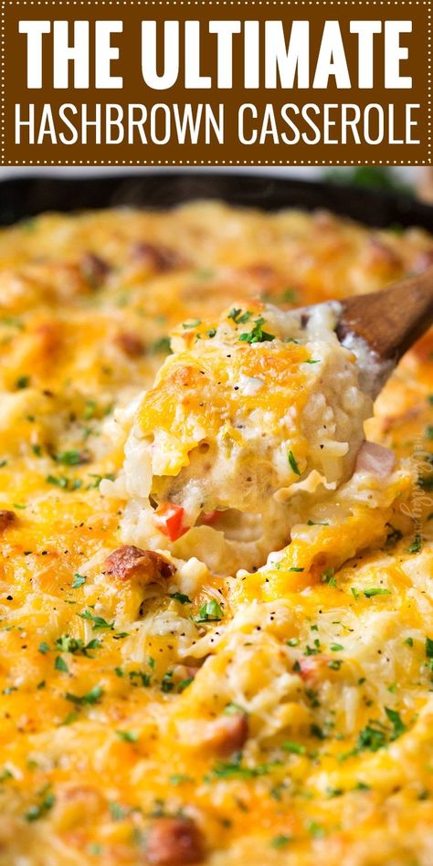 Quiche Recipes With Hashbrowns, Hashbrown Casserole Recipe, Breakfast Sides, Breakfast Hashbrowns, Hashbrown Casserole, Hashbrown Breakfast Casserole, Hashbrown Recipes, Hash Brown Casserole, Potluck Dishes