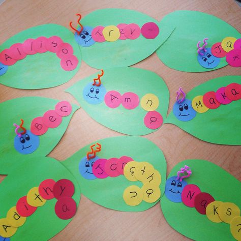 Caterpillar And Butterfly Preschool Theme, Insects Art And Crafts For Preschool, Preschool Caterpillar Craft, Caterpillar Craft For Preschool, Hungry Caterpillar Name Craft, Spring Bugs Preschool Crafts, Caterpillar Lesson Plans Preschool, Butterfly And Caterpillar Crafts, Caterpillar To Butterfly Craft Preschool