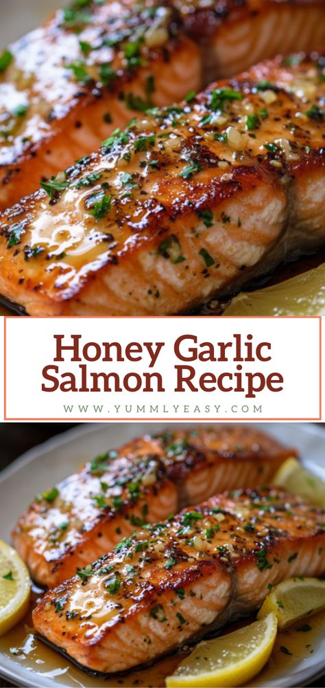 Honey Garlic Salmon Recipe - Yummly Easy Garlic Honey Recipes, Honey Garlic Salmon Marinade, Salmon Recipes Honey Glazed, Garlic Ginger Salmon, Honey Salmon Recipes Stove Top, Honey Garlic Salmon Stovetop, Maple Garlic Salmon, Salmon Stove Top Recipes, Honey Garlic Salmon Oven