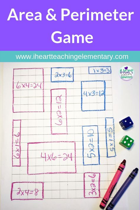 Here are some tried and true area and perimeter games activities. Area and perimeter can be fun to teach and review.  #areaandperimeter  #areaandperimeteractivities  #iheartteachingelementary Area Math Games, Area Math Activities, Ace Math, Area And Perimeter Games, Area And Perimeter Activities, Perimeter Games, Area Math, Perimeter Activities, Area Lesson