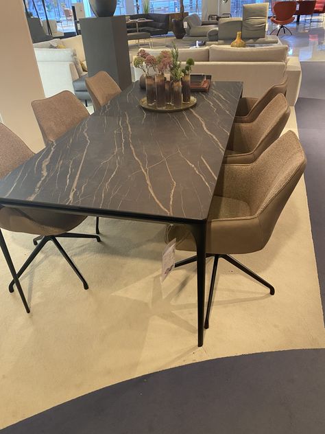 Marazzi Tile, Dinning Room Design, Dinner Room, Black Table, Luxury Design, Living Decor, Room Design, Furniture Design, Dining Room