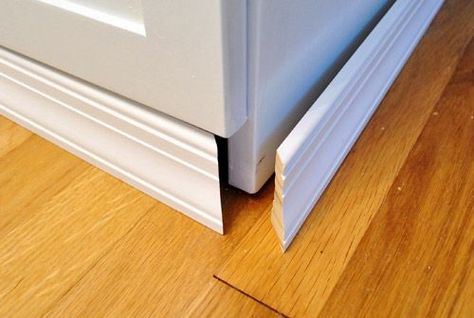 Adding Molding To Cabinets To Make Them Look Built In | Young House Love Cheap Crown, Crown Moldings, Young House Love, Kitchen Cabinets Makeover, Kitchen Upgrades, Bath Room, Kitchen Redo, Kitchen Projects, Kitchen Makeover