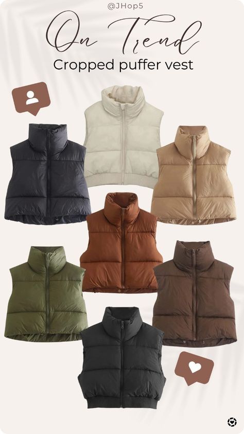 On trend, cropped puffer vests are hot right now. Lots of colors available. puffer vest, cropped puffer vest, Amazon fashion, outerwear, puffer coat, Amazon outerwear, winter wear, layering vest Follow me in the @LTK shopping app to shop this post and get my exclusive app-only-content! #liketkit #LTKstyletip #LTKunder50 #LTKSeasonal #LTKSeasonal #LTKstyletip #LTKunder50 @shop.ltk https://liketk.it/3WrrX Amazon Cropped Puffer Vest, Cute Puffer Vests, Amazon Puffer Vest, How To Wear A Cropped Puffer Vest, Cropped Vest Puffer Outfit Ideas, Cropped Puffy Vest Outfit, Crop Vest Outfits For Women, Short Puffer Vest Outfit, Crop Vest Outfit