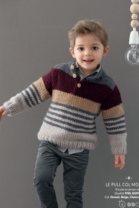 Pullover Sweaters Pattern, Kids Sweater Pattern, Boys Knitting Patterns Free, Boys Knit Sweaters, Baby Boy Cardigan, Knitting Patterns Boys, Boy Jumper, Kids Knitting Patterns, Baby Boy Sweater