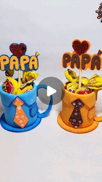 un millón de ideas fáciles on Instagram: "Hermosas tacitas realizadas con botellas plásticas y foami #manualidades #craft #diy #art #artesanato #reciclaje #regalos #papa #dad  #creative" Farthers Day Ideas, Diy Father's Day Crafts, Fathers Day Art, Father's Day Activities, M Craft, Ribbon Crafts Diy, Crochet Baby Dress Pattern, Candy Cake, Baby Shower Princess