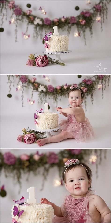 Boho Floral Cake Smash, Baby Girl Photoshooting Cake Smash, Floral 1st Birthday Photoshoot, Floral First Birthday Photoshoot, Fairy First Cake Smash, Fairy Garden Cake Smash, Fairy Birthday Photoshoot, First Birthday Cake Smash Theme, Fairy First Smash Cake