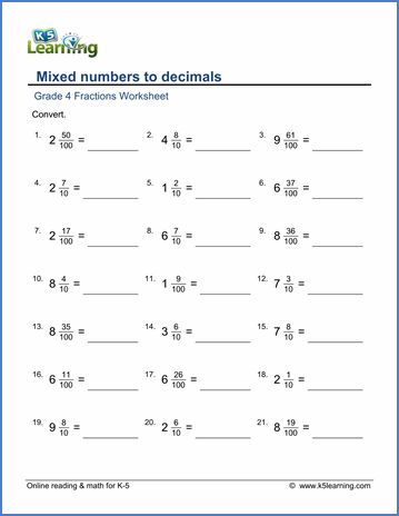 Grade 4 Fractions to Decimals Worksheet Fractions Worksheets Grade 3, Fractions Into Decimals Converting, Decimal Fractions Grade 6, Fractions Worksheets Grade 4, Converting Decimals To Fractions Math Worksheets, Converting Fractions To Decimals, Fractions To Decimals Worksheet, Converting Fractions To Mixed Numbers, Math Fractions Worksheets