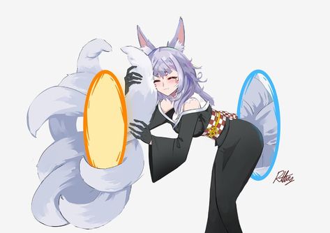 Nina Kosaka, 9 Tails, Fluffy Tail, Fox Girl, On Hiatus, Samurai Art, Cute Fox, 90s Anime, I'm In Love