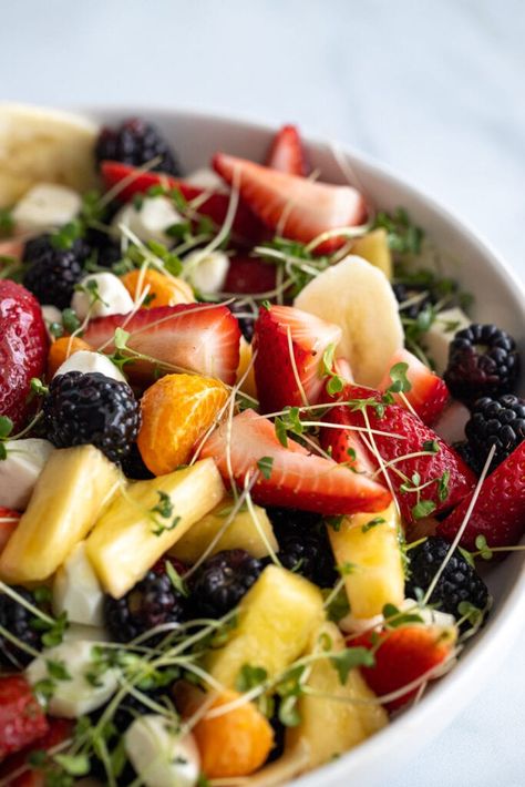 Simplest Fruit And Microgreen Salad | Healthy Vegetarian Salad Micro Green Salad, Normal Meals, Cooking Wallpaper, Microgreen Salad, Kdp Ideas, Salad Spring, Microgreens Garden, Microgreens Recipe, Indoor Herbs