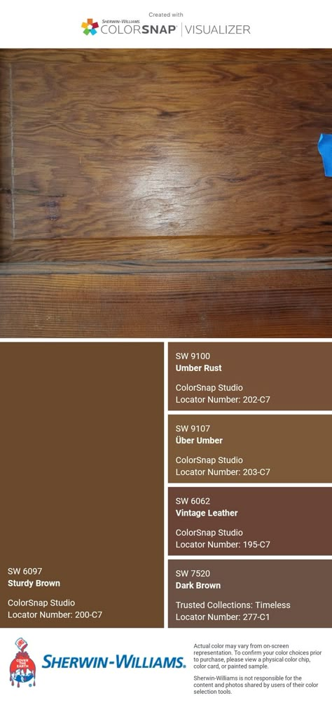 Cedar Bark Sherwin Williams, Sw Vintage Leather Paint, Umber Rust Sherwin Williams, Vintage Leather Sherwin Williams, Muted Mahogany Sherwin Williams, Antiquarian Brown Sherwin Williams, Uber Umber Sherwin Williams, Brown Kitchen Floor, Sherwin Williams Brown Paint Colors