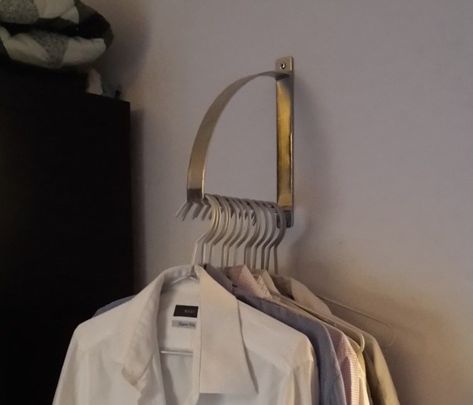 EKBY ROBERT bracket as clothes hanger Small Closet Room, Walk In Closet Organization, Ikea Closet Organizer, Diy Clothes Hangers, Master Closet Organization, Cloth Hanger, Clothes Hanging, Hanger Diy, Small Closets