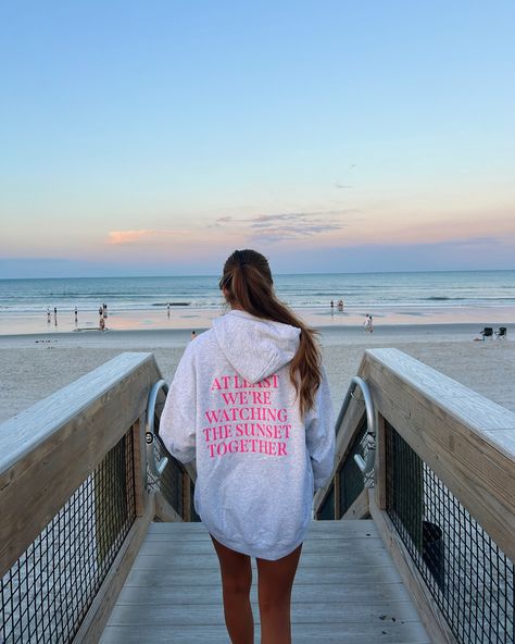 see you tonight @ 6pm est for launch💘 Hoodie Back Design, Sunset Hoodie, Crop Tanks, Teen Hoodies, Happy Hoodie, Hoodie Back, Watch The Sunset, Oversized Tees, Teen Summer