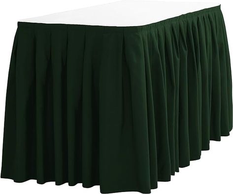 Amazon.com: LTC LINENS Table Skirt for 4 Feet Rectangular or 48 Inch Round Table - 14 ft Hunter Green Pleated Table Skirting Cloth Polyester for Banquet, Wedding : Home & Kitchen Banquet Wedding Table, Table Skirting, Banquet Wedding, Table Skirt, Round Table, Hunter Green, Home Kitchens, Skirt, Green