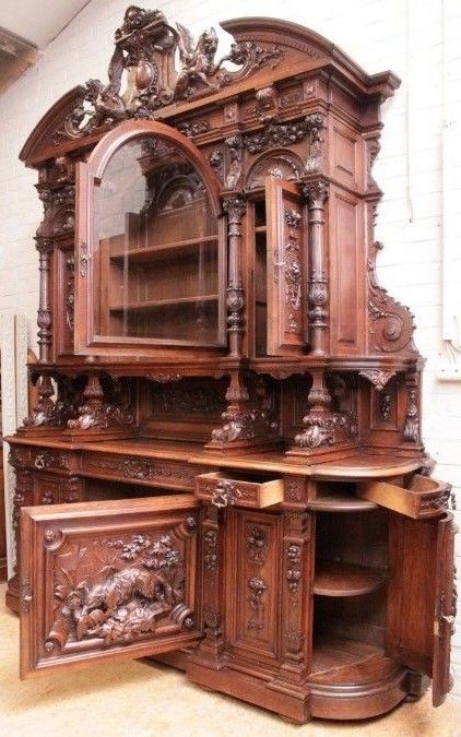 Marble Top Buffet, Unusual Furniture, Gothic Furniture, Dream Furniture, Carved Furniture, Victorian Furniture, Ornate Furniture, Fantastic Furniture, Deco Furniture