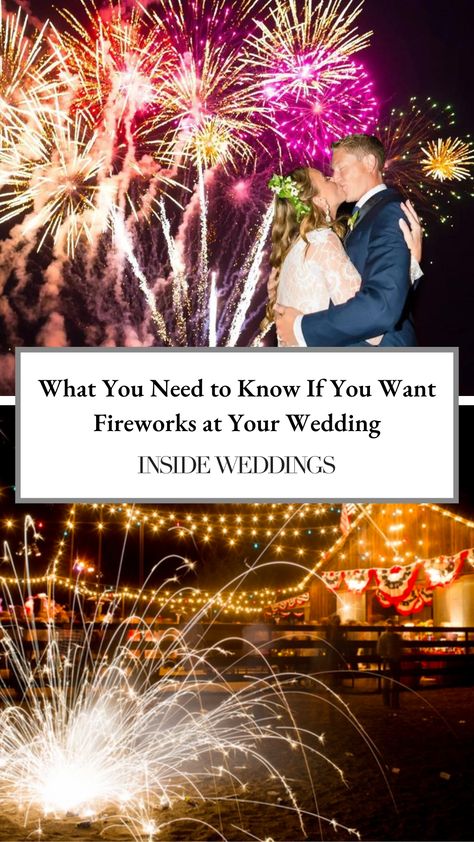 Make your wedding celebration unforgettable with a breathtaking fireworks display. From sparkling fountains to colorful explosions, fireworks can add a magical touch to your special day. Inside Weddings shares everything you need to know about incorporating fireworks into your wedding, from permits to safety precautions. Get inspired and learn how to create a stunning and safe firework show for your wedding with this helpful guide. Firework Wedding, Firework Show, Wedding Fireworks, Inside Weddings, Tamil Wedding, Safety Precautions, Wedding Inside, Outdoor Wedding Reception, Elegant Centerpieces