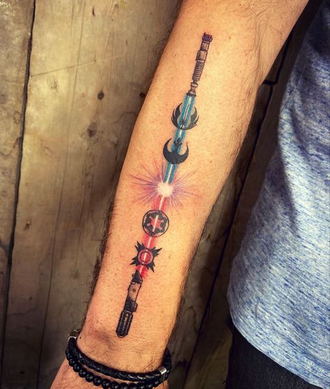 Sith Tattoo, Star Wars Tattoo Sleeve, Lightsaber Tattoo, Cartoon Tattoo Ideas, Pokemon Tattoos, Pokemon World, Compass Rose Tattoo, Animated Shows, Nerdy Tattoos