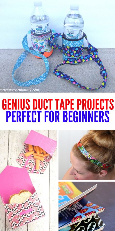 These genius and simple duct tape projects are perfect for beginners. Have fun creating a new look for you and all your stuff! #onecrazyhouse #ducttapeprojects #DIY #ducttape Duct Tape Diy, Duct Tape Projects, Recycled Crafts Kids, Tape Projects, Duct Tape Crafts, Arts And Crafts For Teens, Crafts For Teens To Make, Diy Crafts For Adults, Easy Arts And Crafts