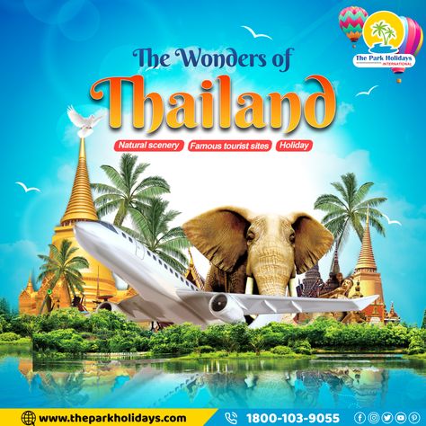 Thailand Travel Poster, Travel Brochure Design, Travel Advertising Design, Motorcycles Logo Design, Thailand Tour, Thailand Tourist, Fly Air, Travel Advertising, Travel Poster Design