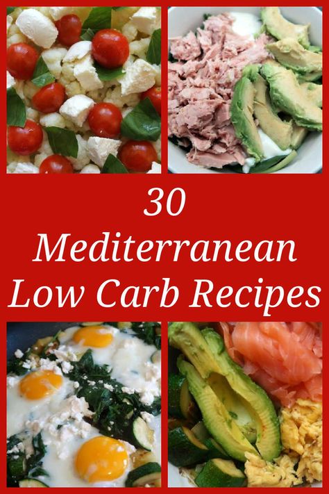 Mediterranean Low Carb Recipes – 30 Easy Keto and Mediterranean Diet Friendly Healthy Meal Plan Ideas. Mediterranean Low Carb, Meal Plan Ideas, Mediterranean Diet Food List, Mediterranean Recipes Healthy, Mediterranean Diet Recipes Dinners, Healthy Meal Plan, Low Carb Low Fat Recipes, Mediterranean Diet Meal Plan, Breakfast Low Carb