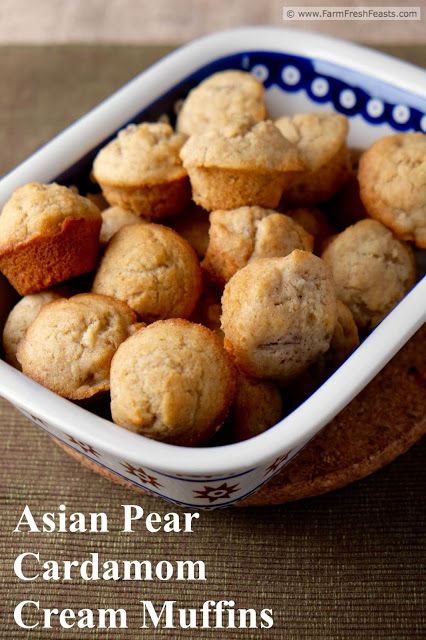 Asian Pear Recipes, Pear Cardamom, Pear Pie Recipe, Pear Dessert Recipes, Asian Pears, Pear Muffins, Whole Wheat Muffins, Quick Bread Recipe, Pear Dessert