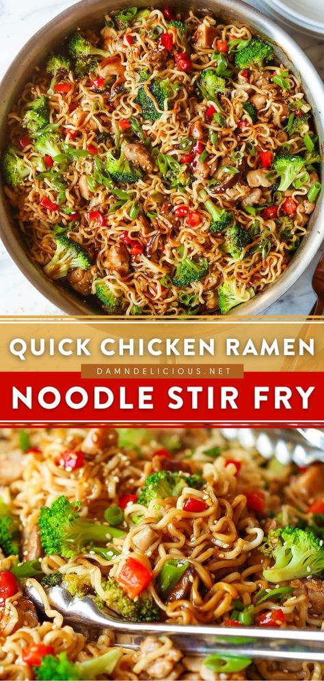 Ramen Noodle And Chicken Recipes, Easy Chicken Ramen Noodle Recipes, Chicken And Ramen Noodles Recipes, Stir Fry With Ramen Noodles, Quick Chicken Ramen, Easy Chicken Ramen, Stir Fry Ramen Noodles, Ramen Noodle Stir Fry, Chicken Ramen Noodle Recipes