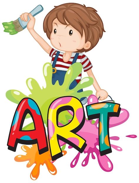 Word Art Design Creative, Design For Classroom, Font Art Design, Art Word Design, Word Art Drawings, Kid Painting, Drawing Children, Arts Logo, Kindergarten Art Lessons