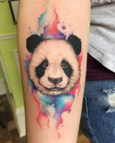 Panda Tatoos, Nail Anime, Panda Bear Tattoos, Sin Tattoo, Inkling Girl, Running Tattoo, Guelph Ontario, Bamboo Tattoo, Panda Tattoo