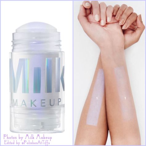 Milk Makeup: Holographic stick Photos provided by Milk Makeup. Swatches shows on two skin tones. Fun Skincare, Milk Makeup Holographic Stick, Lipstick Nail, Kylie Makeup, Kawaii Makeup, Sephora Skin Care, Stick Photo, Summery Nails, Pretty Skin Care